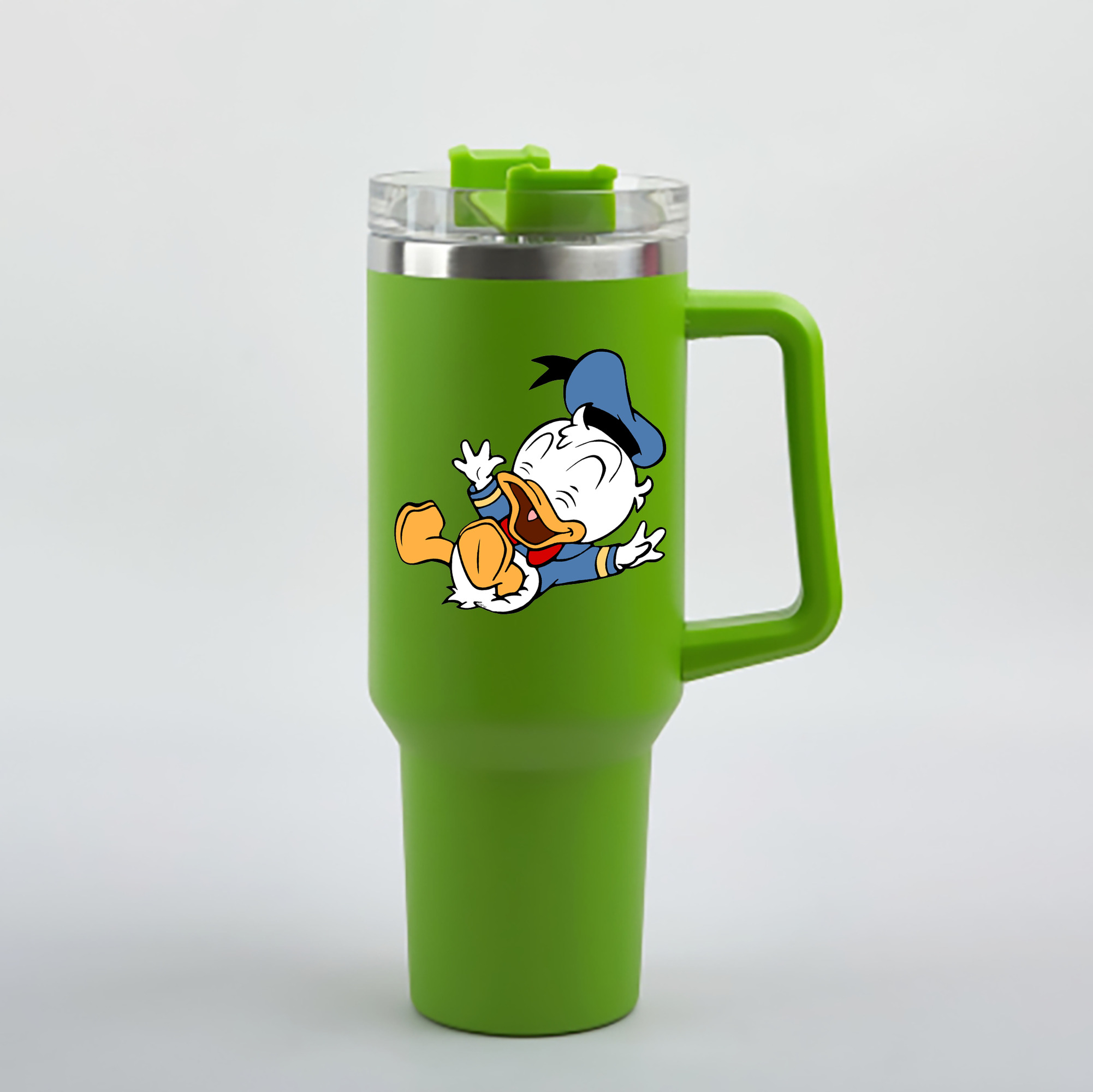 （画像用） ミッキーマウス Mickey Mouse 1200mL車用タンブラー - クリスタルステッカー（プラスチックストロー付き）